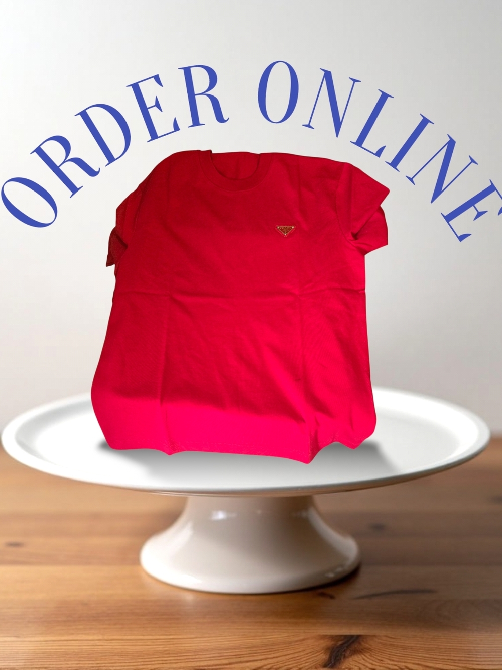 Men's Short-Sleeve Tee in Vibrant Red with Chest Logo